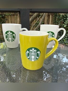 Starbucks Green & White Ceramic Coffee Mugs - Iconic Siren Logo